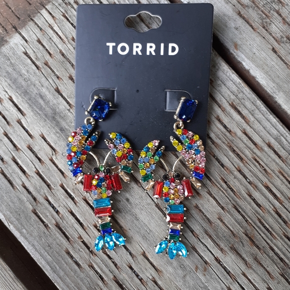torrid Jewelry - NWT Torrid Rainbow Rhinestone Lobster Dangle Earrings